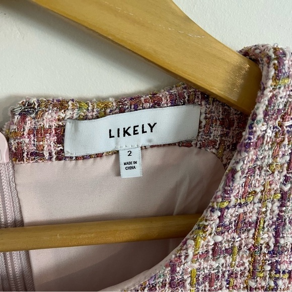 LIKELY x REVOLVE Tweed Jewel Dress in Pink & Ivory Multi - Picture 8 of 10